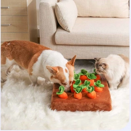 Dog Toys Plush Carrot  Pet Vegetable Chew Toy Innovative Hide Food Pull Radish Improve Eating Habits Interactive Toys